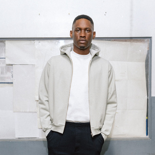 经典 Co. 重磅密实棉绒口袋连帽拉链微宽卫衣外套 White 美国Lady