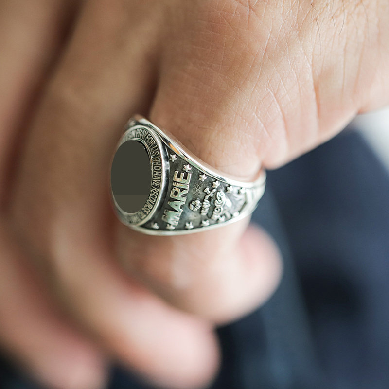 925银十二颗星有趣戒指