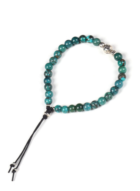 日本AMP JAPAN蜡绳银珠绿松石可调手链脚链蓝绿色日本制14AH-413