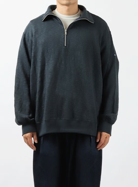 日本Tieasy宽松剪裁纯棉柔软蓬松拉链套头衫