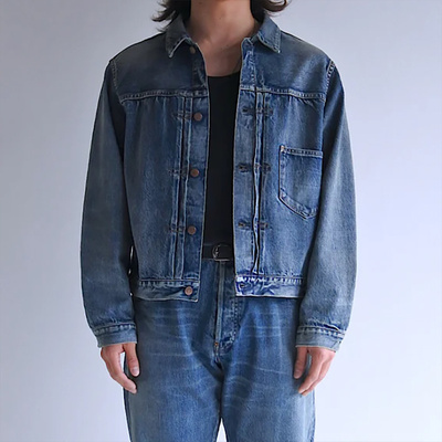 布边牛仔布507夹克5年水洗