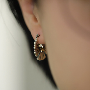 日本AMP JAPAN黄铜星形老鹰图形放射细腻简约美式风格耳钉耳环