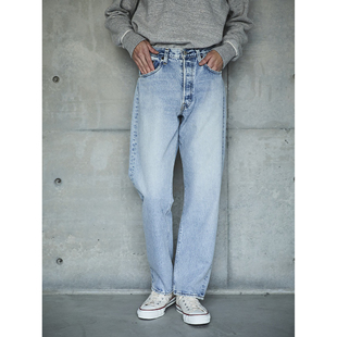日本orSlow Standard Denim 105经典直筒牛仔裤 - 石洗黑