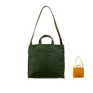 日本Tiny Formed极简工业防水帆布手工车缝中型手提包斜挎包纯色