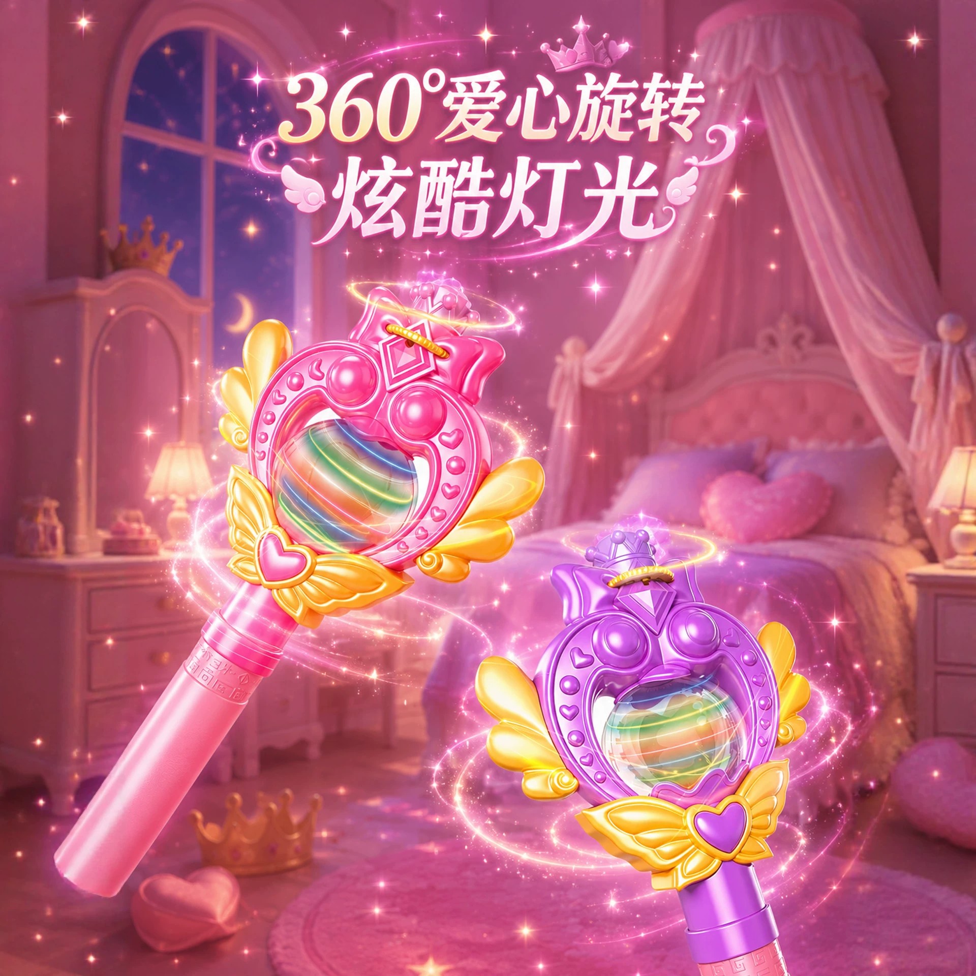 儿童声控投影发光魔法杖玩具