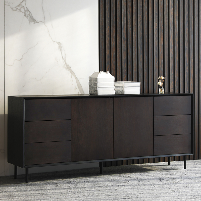 北欧简约餐边柜现代轻奢茶水柜客厅门厅储物玄关柜抽屉式收纳边柜