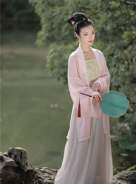 簪花阁汉服宋制粉色褙子春夏