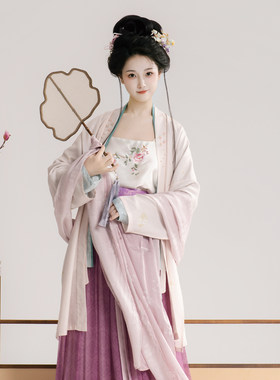 苏梅丨簪花阁汉服定制丨宋制真丝褙子齐腰襦裙套装春夏款仙气
