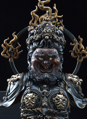 小手一挥 铁拳匠造联名出品 西方广目天王 青铜摆件 胸像