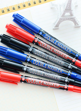 心绘聚记号笔勾线小双头油性黑色细儿童绘画不掉色防水描线笔MG2130