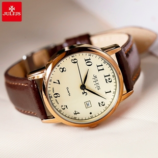 简约女表英伦学院青春时尚 手表皮带石英腕表学生508 潮流日历女式