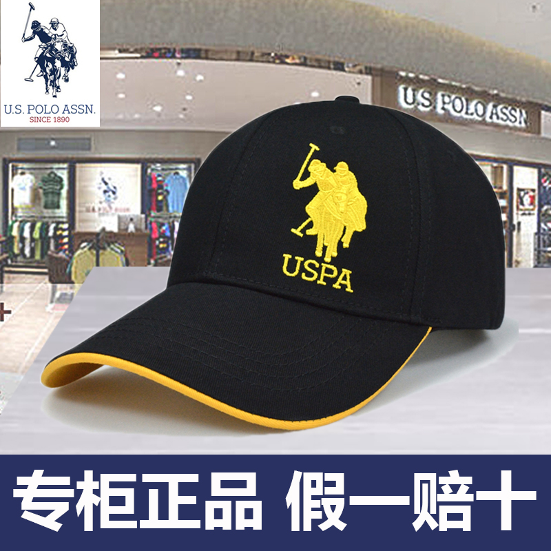 正品USPA保罗硬顶帽子男女秋冬季polo棒球帽户外遮阳帽防风鸭舌帽