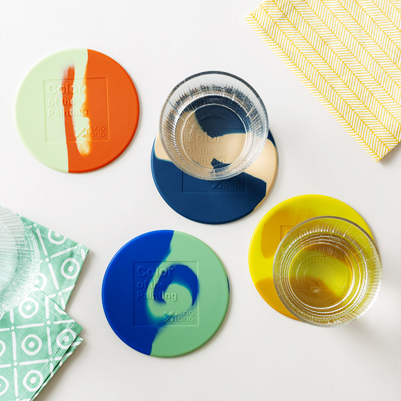 熊与杨 画色硅胶杯垫耐热ins风隔热垫茶杯垫托北欧防滑水杯垫家用,餐饮具,杯垫,淘宝优惠券,粉丝福利购,淘宝优惠卷