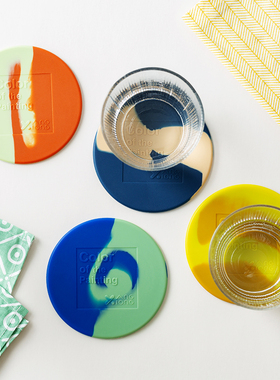 熊与杨 画色硅胶杯垫耐热ins风隔热垫茶杯垫托北欧防滑水杯垫家用