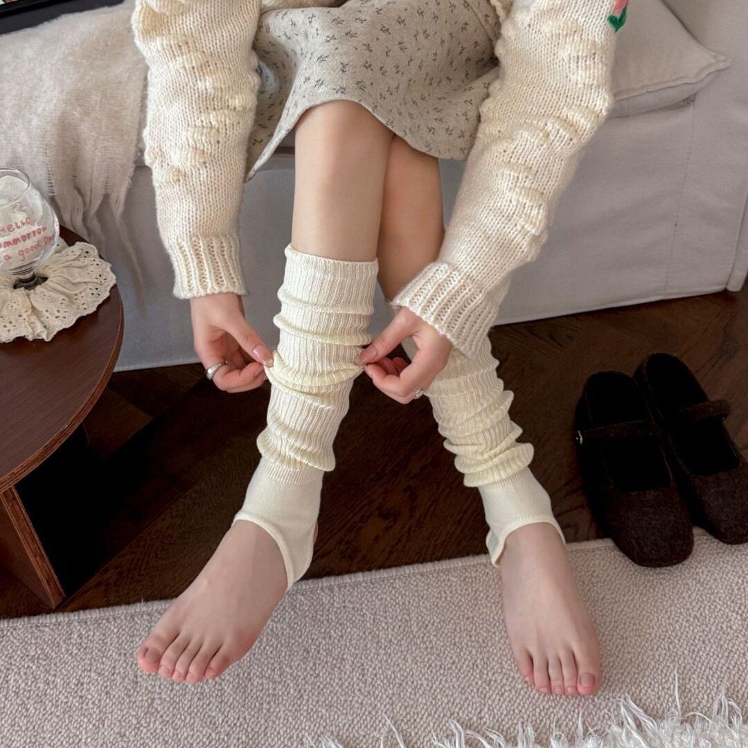 踩脚小腿袜女秋冬爆款加厚保暖针