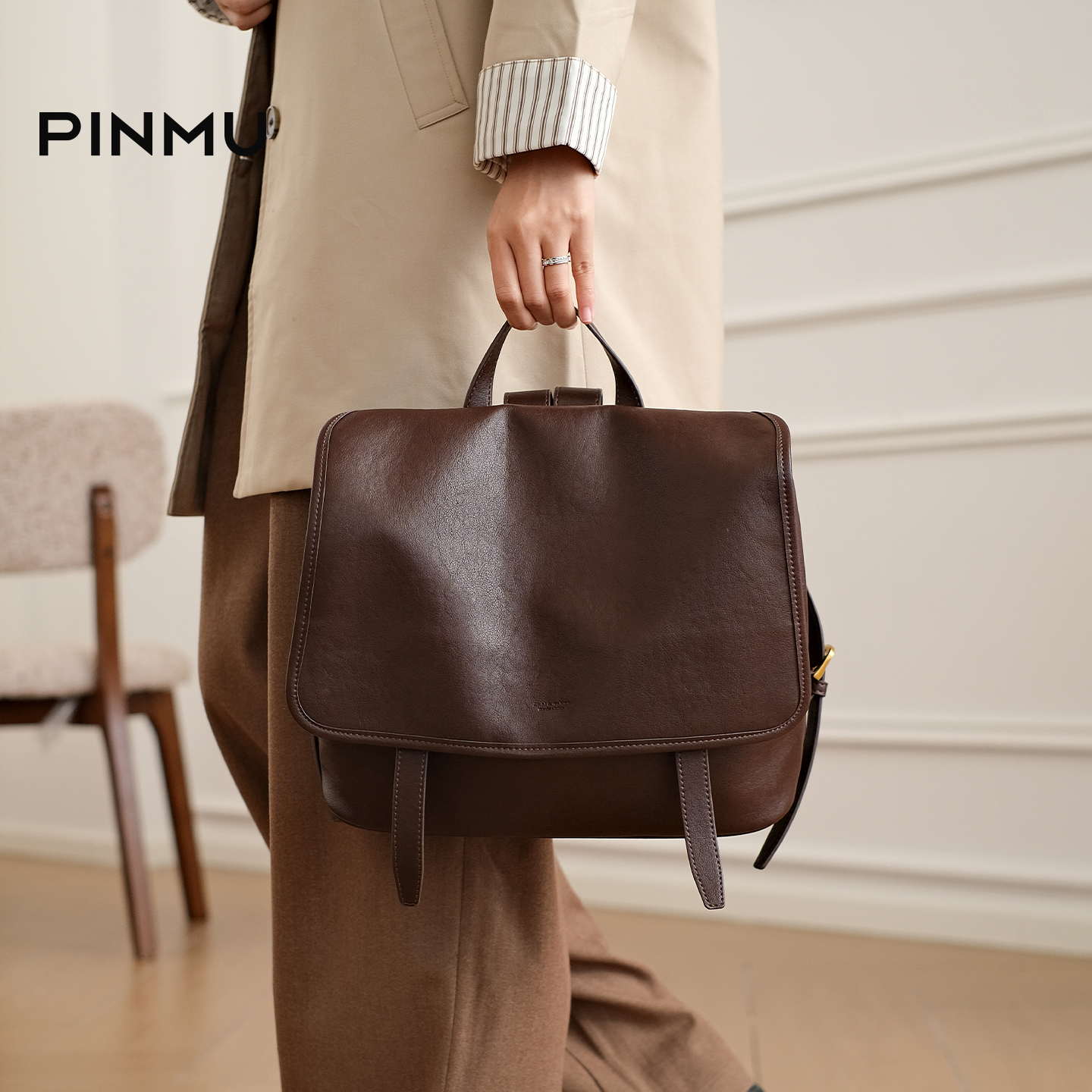 2025新款复古美拉德风双肩背包