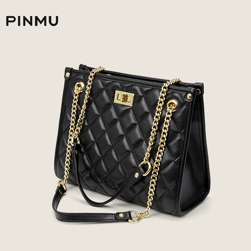 大容量上班通勤菱格单肩包