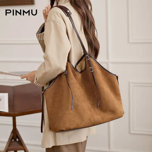 大容量通勤托特包包复古单肩包