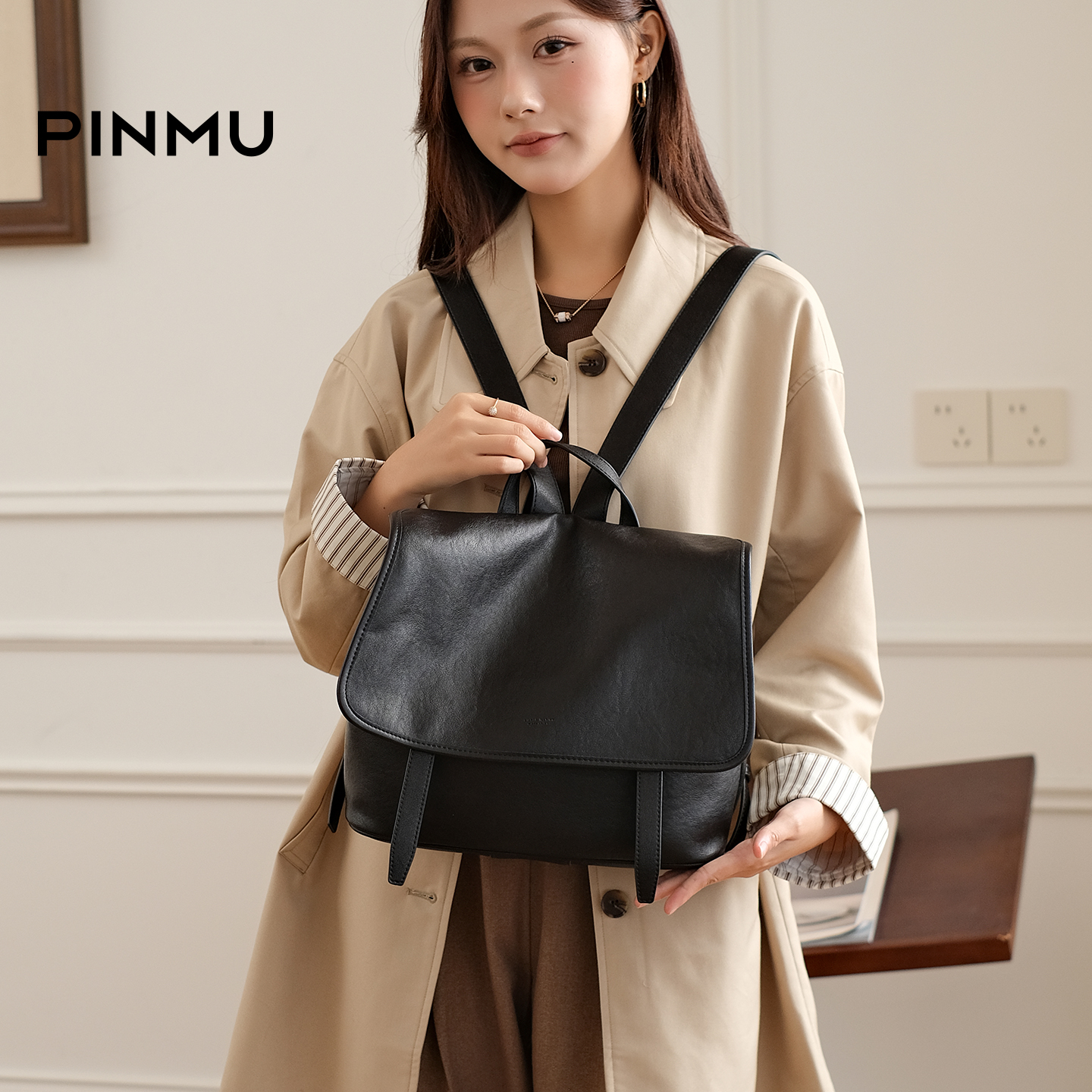 2025新款复古美拉德风双肩背包