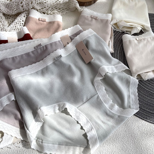 小兰裙w028暖肤磨毛蕾丝无痕内裤 人像是礼物 女petite新款 同频