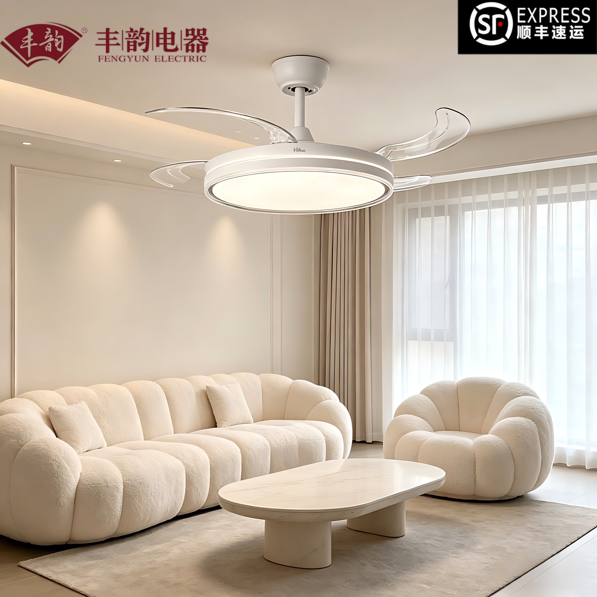 丰韵隐形风扇灯家用客厅餐厅现代
