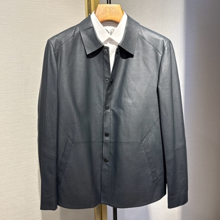 迪赛羊皮皮衣24专柜新款正品春秋男士翻领真皮皮衣外套714111237