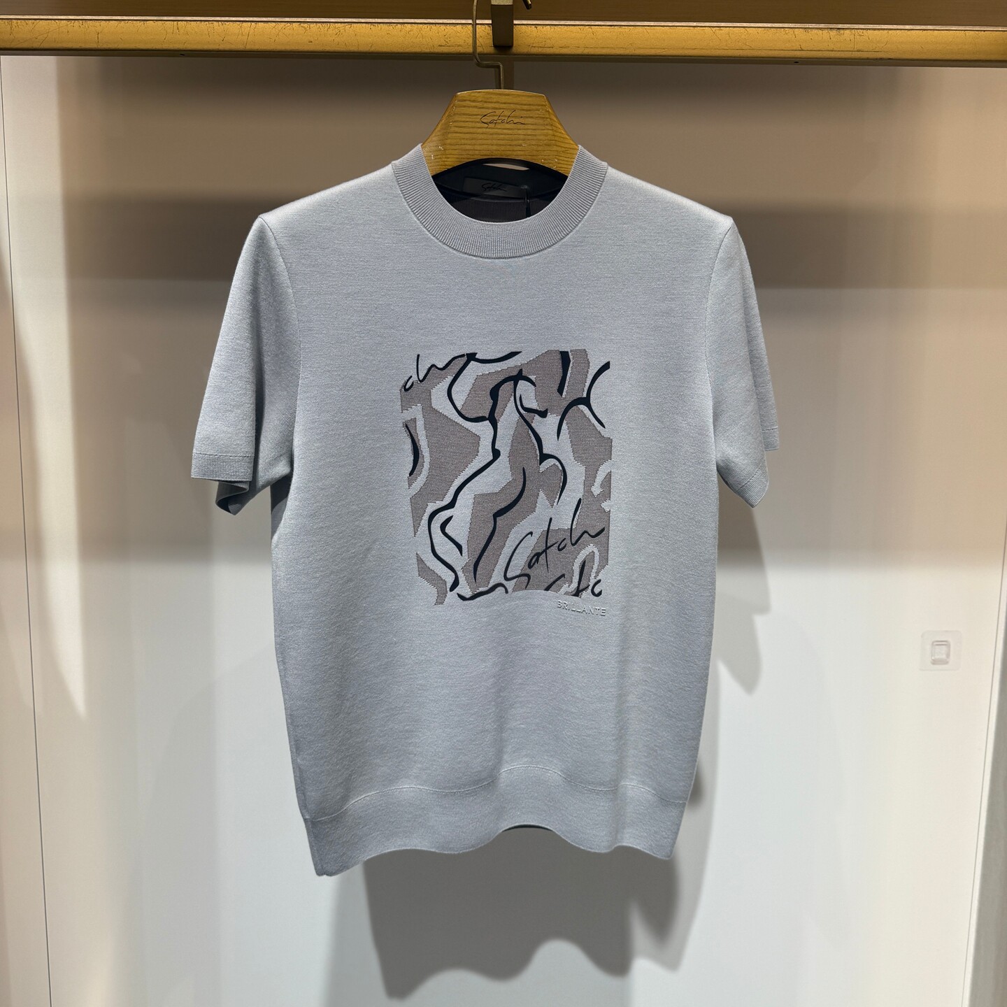 Satchi沙驰短袖t恤专柜男装正品春季短袖羊毛衫圆领88QHA8323005