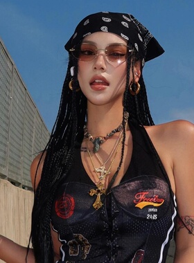 美式复古腰果花头巾夏季薄款
