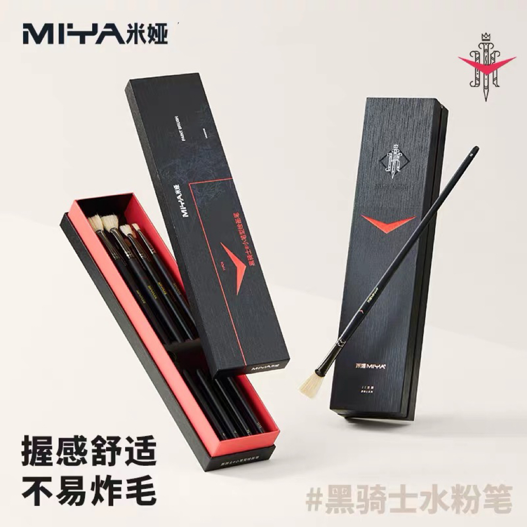 名师定制款黑骑士11支套装专业画笔猪鬃扇形笔勾线笔学生考试专用