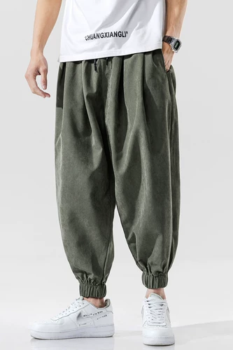 Японские штаны, спортивный трендовый фонарь, большой размер, свободный крой, в корейском стиле