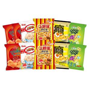 【晁然直播】Oishi上好佳虾片虾条田园薯片零食组合15包