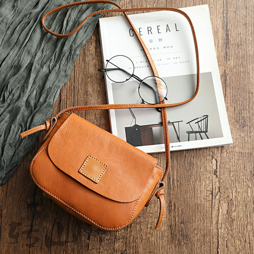 转山手工植鞣皮复古时尚单肩女包