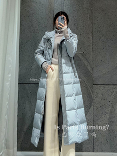 高端鹅绒！冬季新款白鹅绒羽绒服长款收腰连帽保暖大衣外套女
