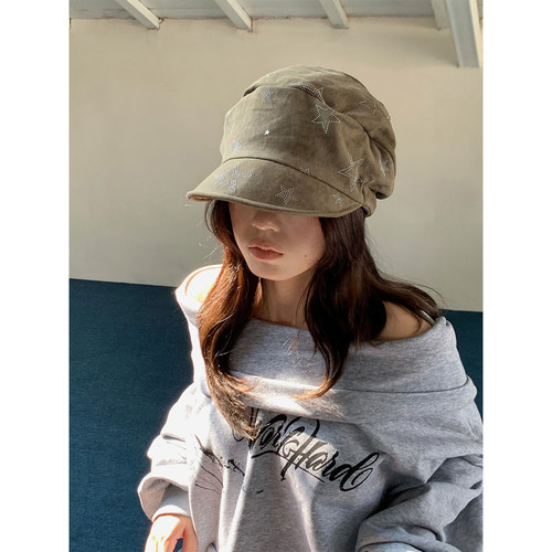 郭佐佐！慵懒风复古堆堆贝雷帽女