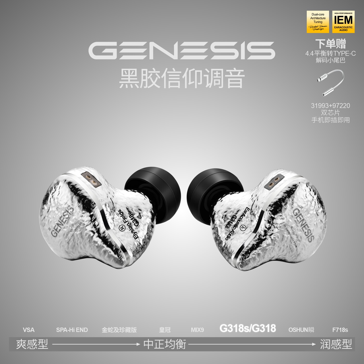 丽弦锦瑟香也 GENESIS G318/318S入耳式有线HIF