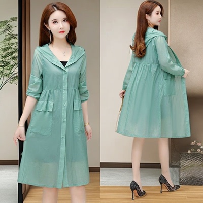 2025防晒衣女年新款夏季薄款中长款外套可外穿防晒衣女防紫外线