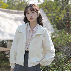 休闲风衣外套女2024春装新款运动冲锋衣春秋薄款防晒衣夏季小个子