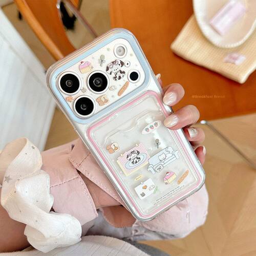 粉色卡包套适用苹果18pm手机壳iphone17全包16透明动物卡通15少女