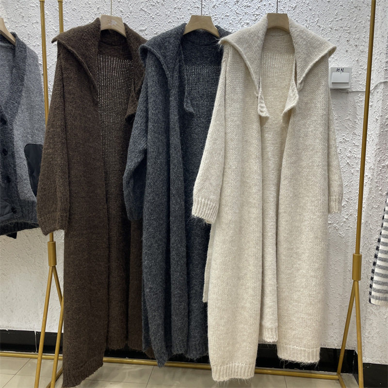 慵懒风2025秋冬新款韩版长款气质针织开衫感毛衣女长款设计感外搭