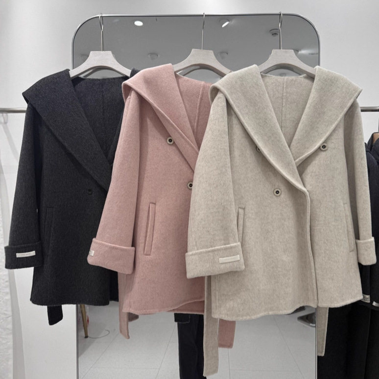 中长款领双面呢羊毛大衣韩系小个子外套设计感东大门学院风,女装/女士精品,毛呢外套,淘宝优惠券,粉丝福利购,淘宝优惠卷