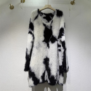 美式复古氛围感扎染毛衣女秋冬慵懒风设计感高个子外搭针织衫上衣