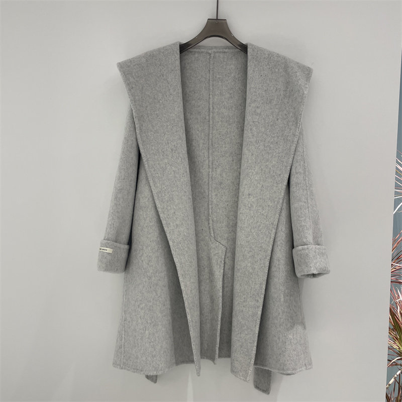 2024秋冬新款双面羊绒大衣女中长款宽松睡袍小个子羊毛呢外套时尚