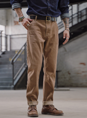 沾酱 新疆棉 赤耳 硫化卡其长裤男 古董织机 丹宁 牛仔裤男 咔叽