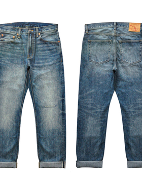 沾酱 308XX 赤耳直筒微修洗水牛仔裤男  新疆棉 日系复古阿美咔叽