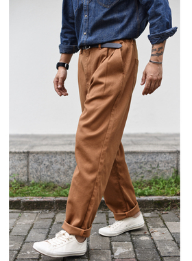 沾酱 刺子工装裤男 复古工装直筒休闲裤 男士长裤 阿美咔叽 新款