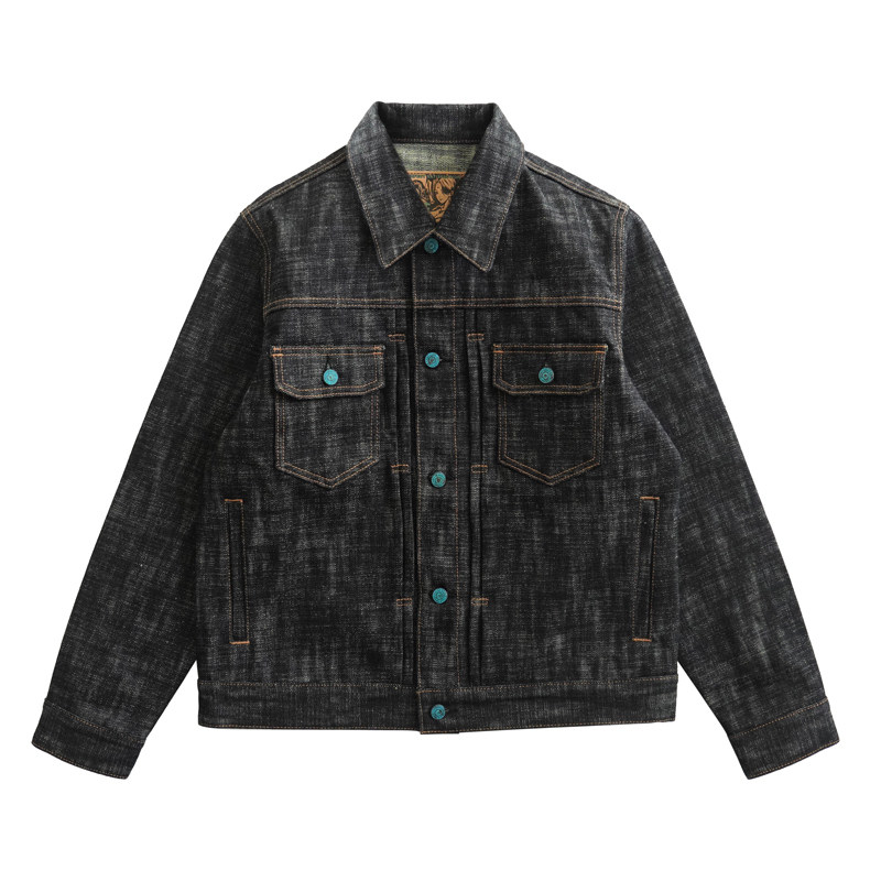 thumbnail for Dipping sauce 20 oz heavy snake year white suzhen denim jacket bab yarn double dyed red ear denim Amex