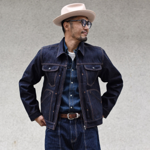 男纯棉 工装 外套咔叽赤耳 539XX复古彩虹纱牛仔夹克24MJZ美式 沾酱