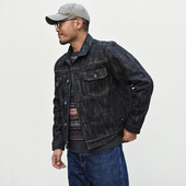 沾酱 20盎司重磅蛇年白素贞牛仔夹克 竹节纱双染赤耳丹宁阿美咔叽