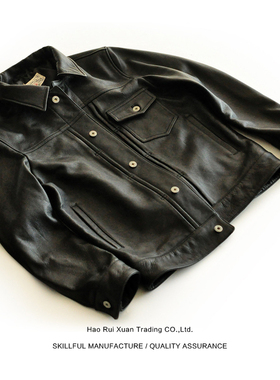 沾酱 头层牛皮衣 男士皮衣 夹克外套 阿美咔叽新款皮夹克 非506XX