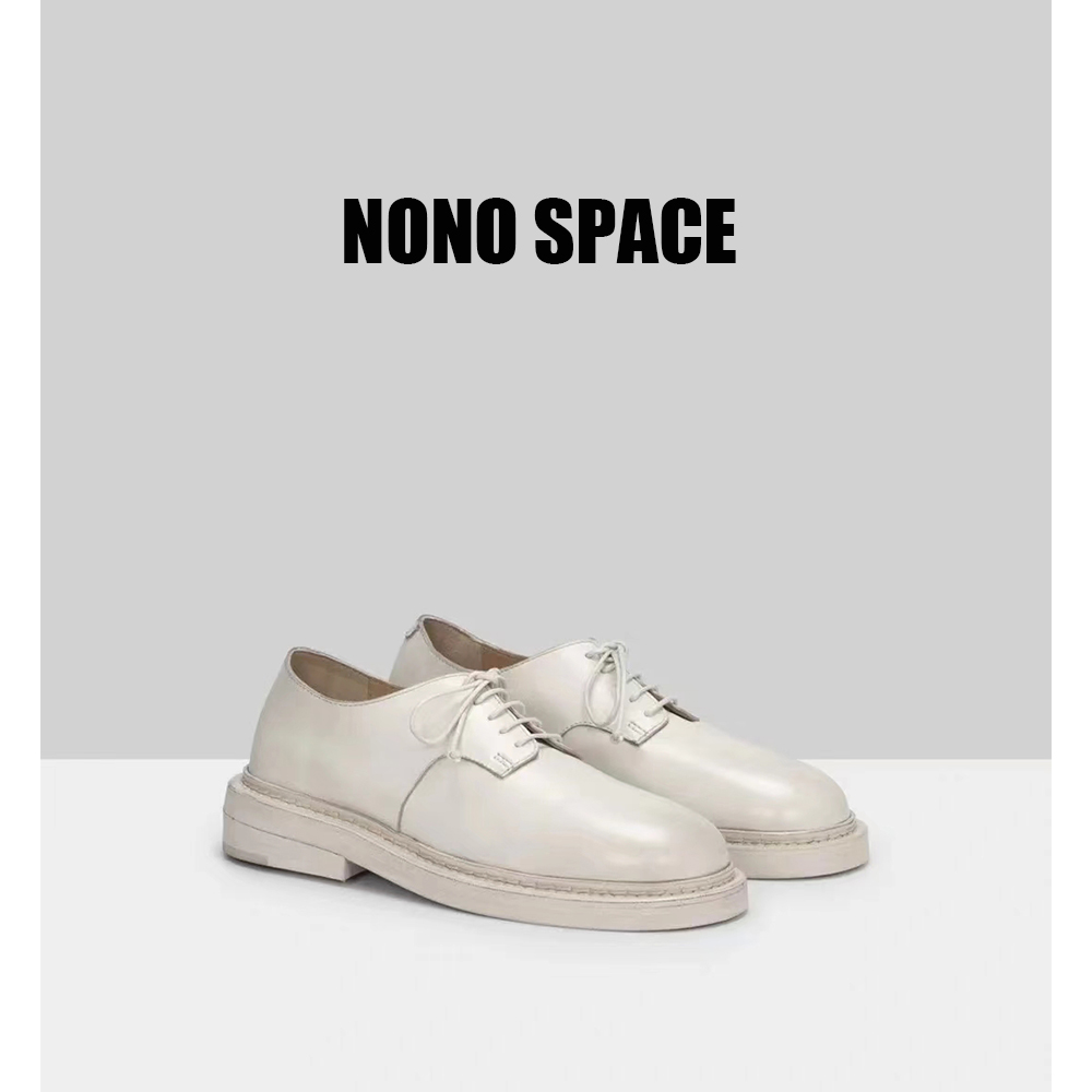 国内现货Marsell马赛尔手工系带圆头平底作旧复古低帮德比鞋单鞋